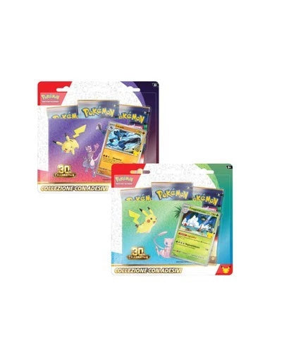 1 Pezzo Blister da 3 Buste Coll. Adesivi 30th Anniversario Pokémon ( Casuale )