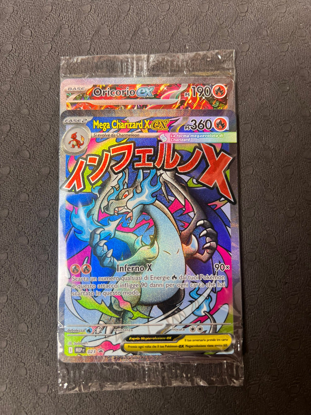 Mega Charizard X ex #023 & Oricorio ex #024 Sigillate - Mega Evolution Black Star Promo - Pokémon ITA