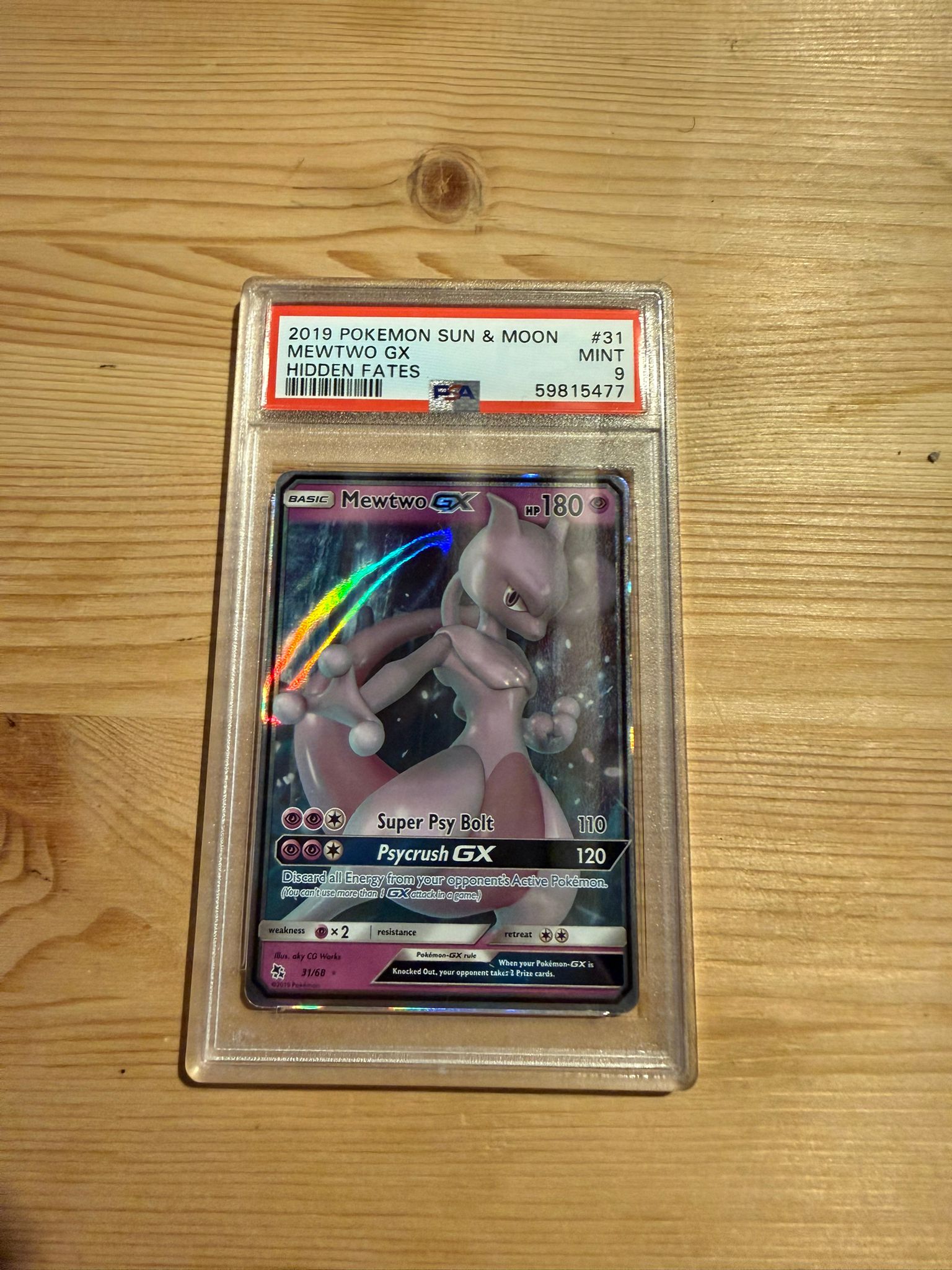 Mewtwo Gx 31 psa 9 - Hidden Fates- Pokémon card game - USATO