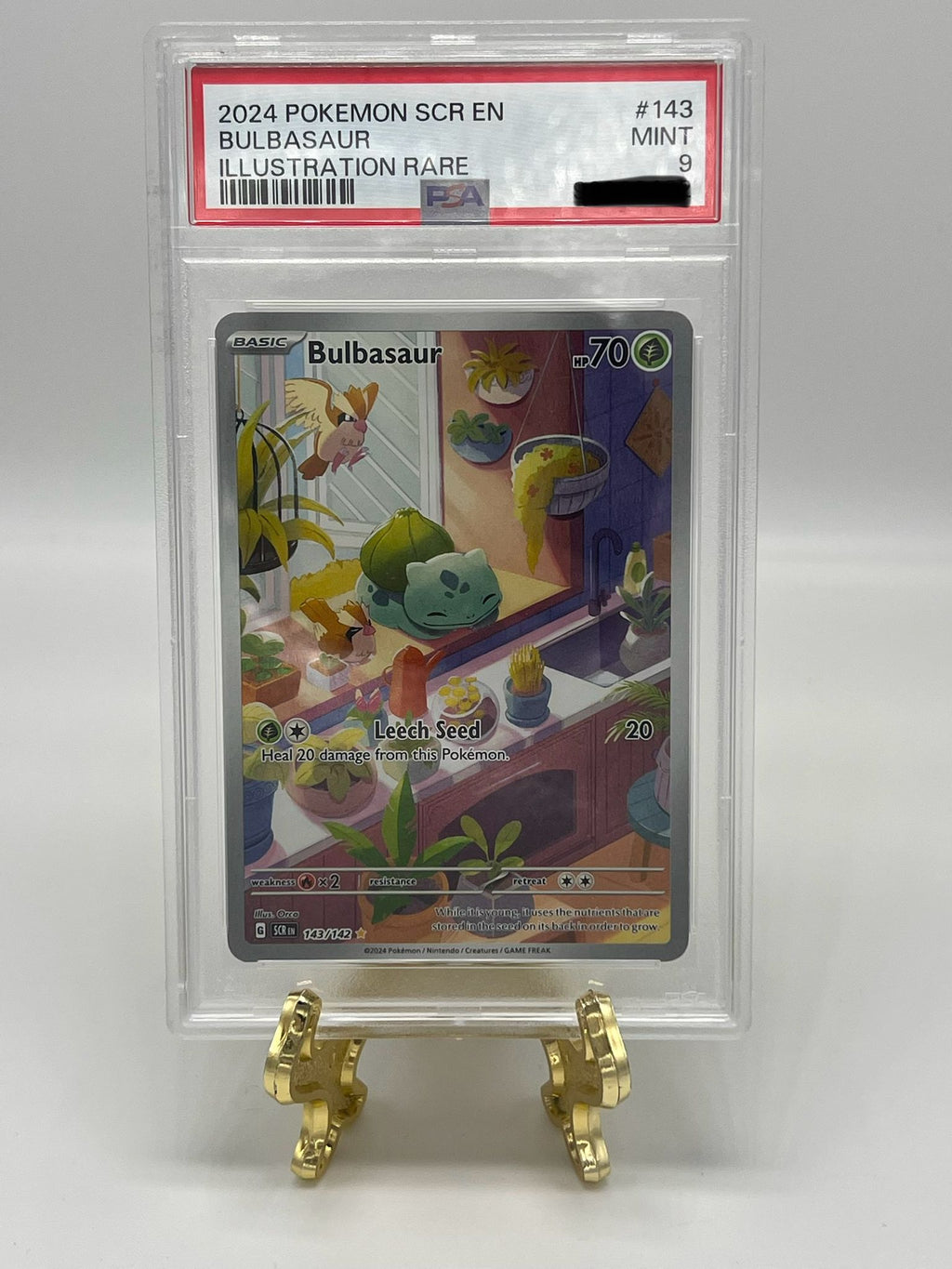 Pokèmon Card - Bulbasaur 143/142 illustrazione rara Corona astrale ENG psa 9 mint