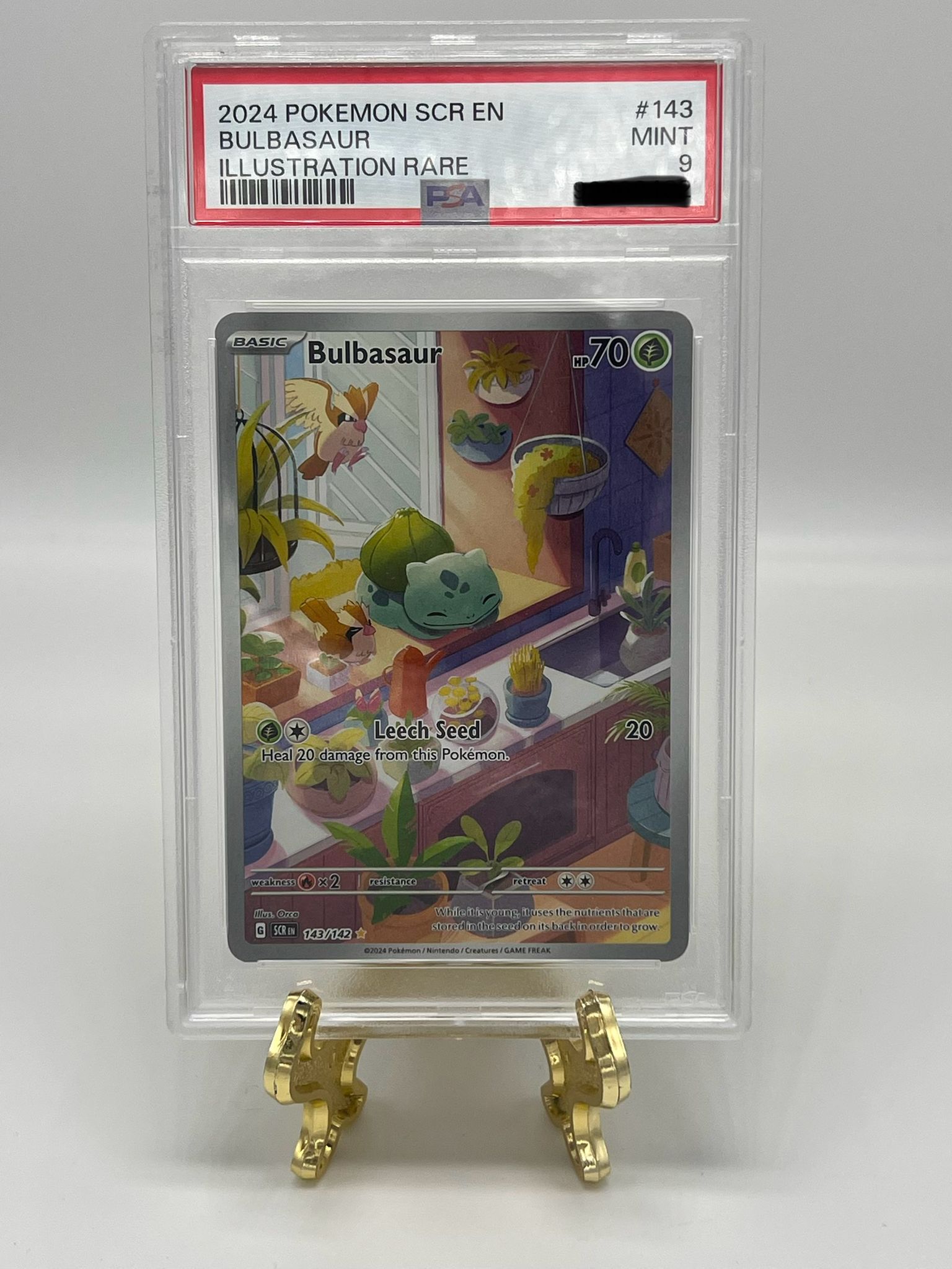 Pokèmon Card - Bulbasaur 143/142 illustrazione rara Corona astrale ENG psa 9 mint