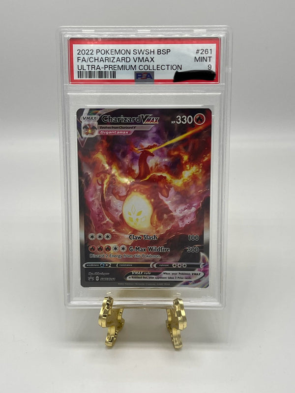 Carta Charizard VMAX PSA 9 in slab protettivo promo Sword & Shield