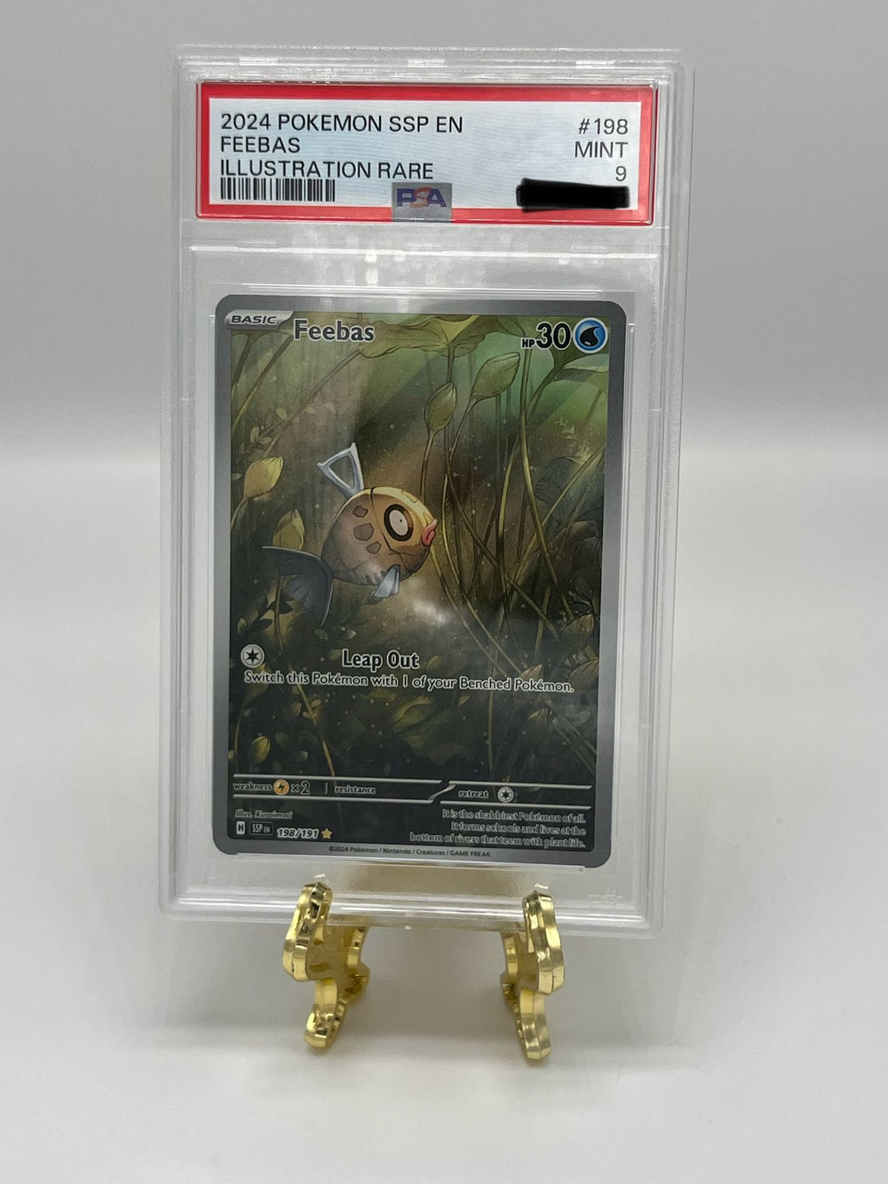 Feebas 198 Illustration Rare Scintille Folgoranti in inglese, gradata PSA 9 in slab