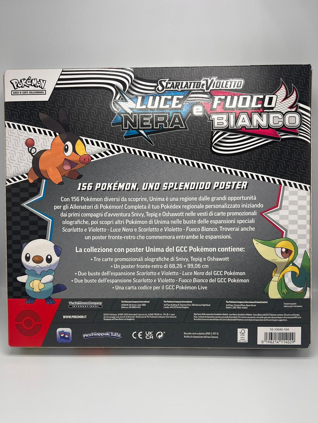 Collezione con Poster Luce Nera e Fuoco Bianco ITA - Pokémon Scarlatto e Violetto Sigillata