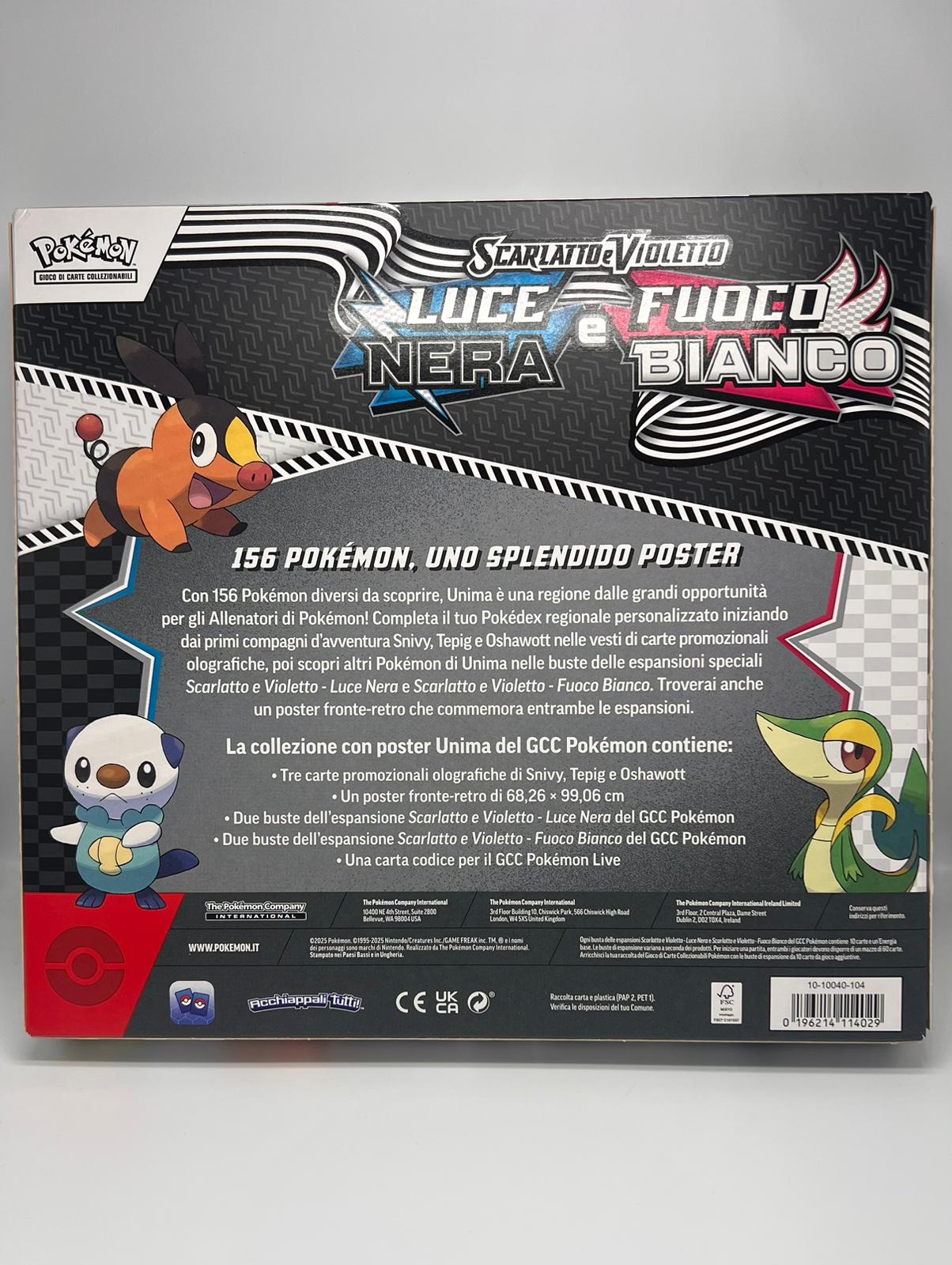 Collezione con Poster Luce Nera e Fuoco Bianco ITA - Pokémon Scarlatto e Violetto Sigillata