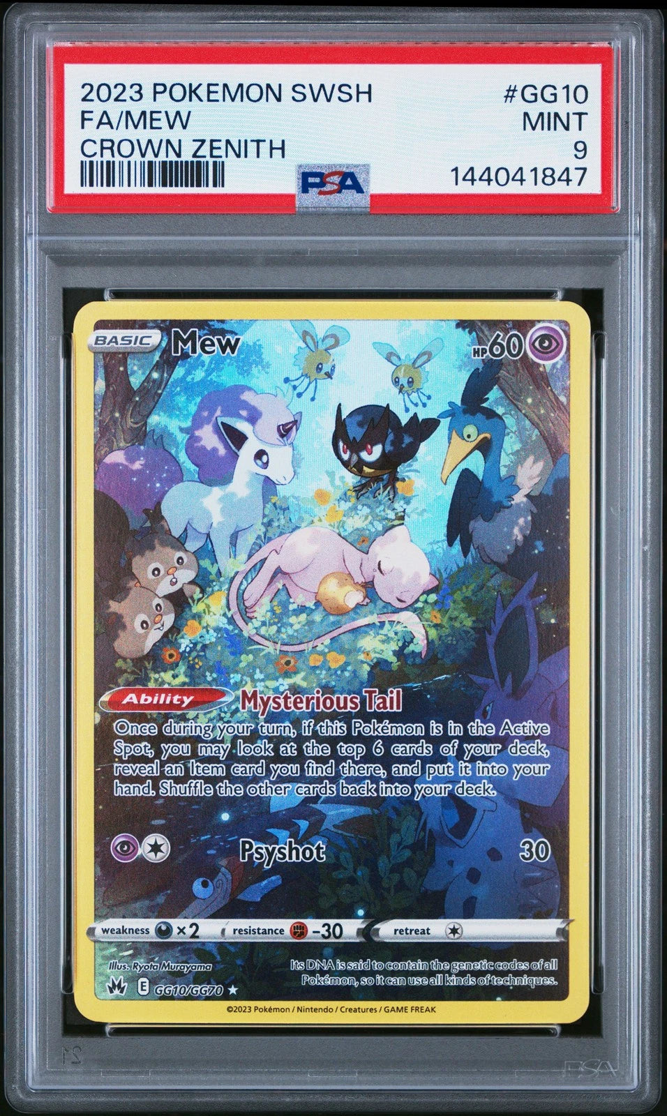 Mew GG10/GG70 – PSA 9 MINT – Pokémon Crown Zenith Galarian Gallery ENG
