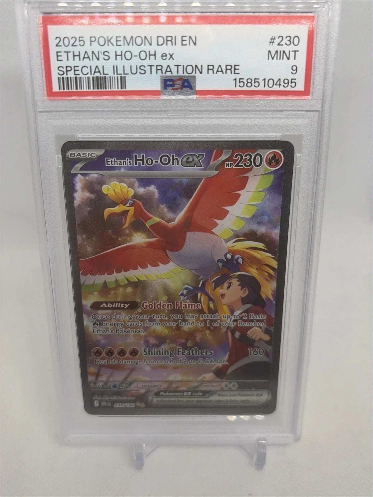 Pokemon Card Ethan's Ho-Oh EX #230 Dri EN Destined Rivals SI Rare PSA 9