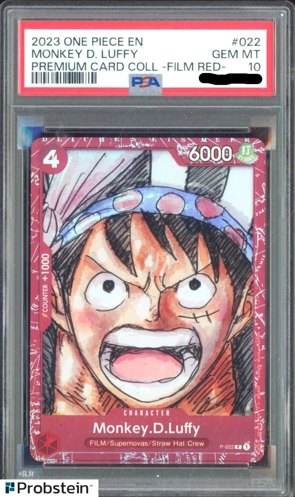 One Piece Card Monkey D. Luffy #022 Premium Card Coll Film Red 2023 EN PSA 10 ASTA
