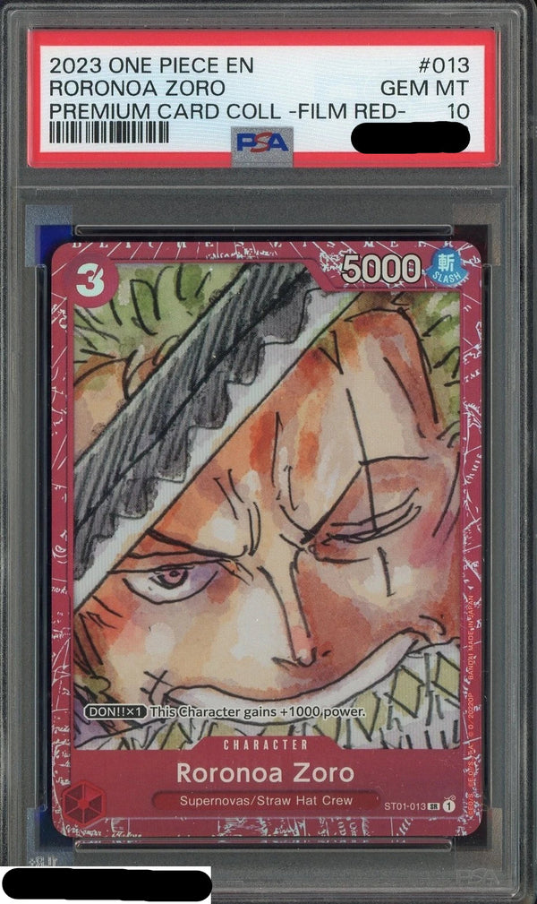 One Piece Card Zoro #013 Premium Card Coll Film Red 2023 EN PSA 10 (ASTA)