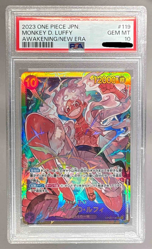 Carta One Piece Monkey D. Luffy OP05-119 PSA 10 in slab protettiva