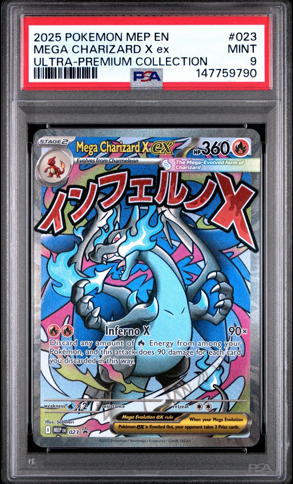 Mega Charizard X ex #023 PSA 9 - MEP Black Star Promo Megaevoluzione - Pokémon ENG