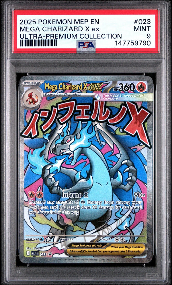 Carta Pokémon Mega Charizard X ex 023 PSA 9 in slab Black Star Promo