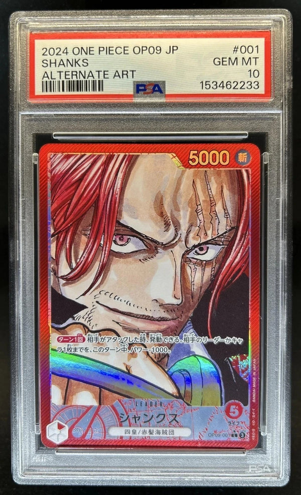 Carta One Piece Shanks Leader Alternate Art OP09-001 PSA 10 in slab