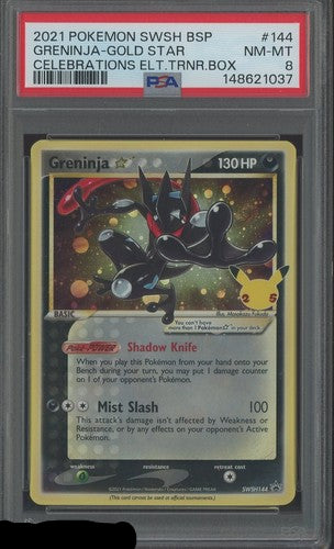 Carta gradata Greninja SWSH144 Pokemon Black Star Promo PSA 8 in slab