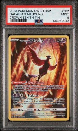 Galarian Articuno #282 PSA 9 - SWSH Black Star Promo Crown Zenith Tin - Pokémon ENG