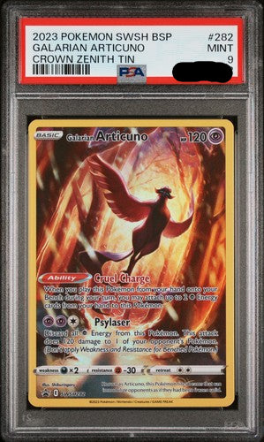 Carta Pokémon Galarian Articuno SWSH282 gradata PSA 9 in slab protettiva
