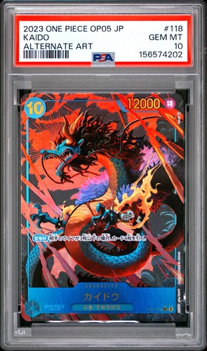 Carta gradata Kaido 118 One Piece OP05 Awakening of the New Era PSA 10 in slab
