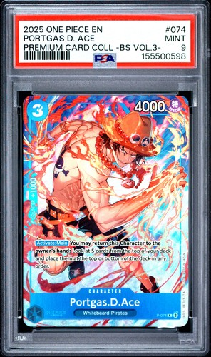 Carta Portgas D. Ace 074 Alternate Art Premium Collection Vol 3 PSA 9