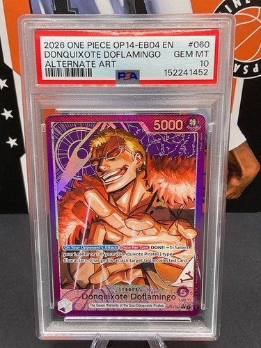 2026 One Piece OP14-EB04 EN #060 Donquixote Doflamingo Alternate Art PSA 10